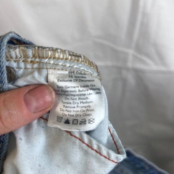 Eddie Bauer Embroidered Sides Denim Blue Jeans Size 2 Vintage Ankle Jeans - Picture 7 of 8